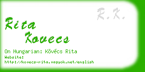 rita kovecs business card
